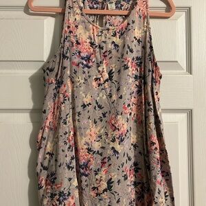 Old Navy Pink and Gray Relaxed Sleeveless Tank Top